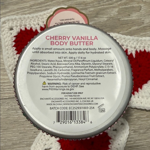 Bling 🍒 Cherry Vanilla Body Butter Moisturizing in Rhinestone Container New - Picture 5 of 6